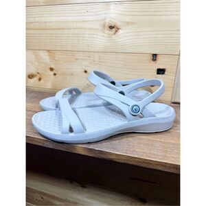 Joybees Women's Size 11 Gray Dance Sandal Sporty Arch Support Slip-On with Pivot